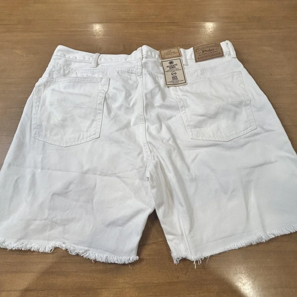 Polo Ralph Lauren Shorts Mens 40 White Vintage Classic Fit Denim 9 Inseam NWT
